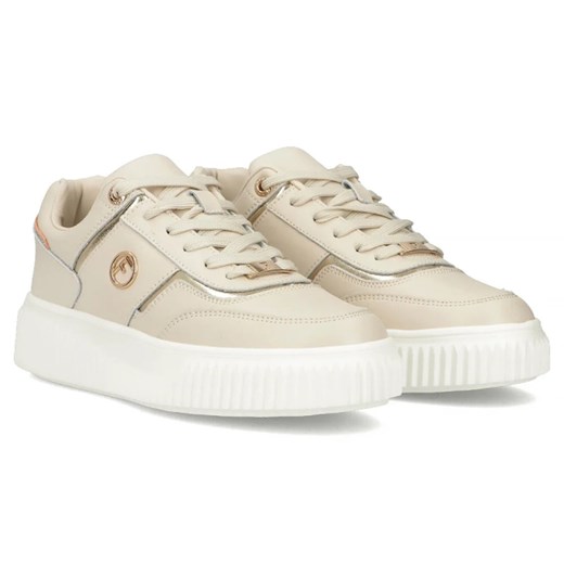 Skórzane sneakersy damskie na platformie - Filippo DP6727/25, beżowe ze sklepu ulubioneobuwie w kategorii Buty sportowe damskie - zdjęcie 179494713