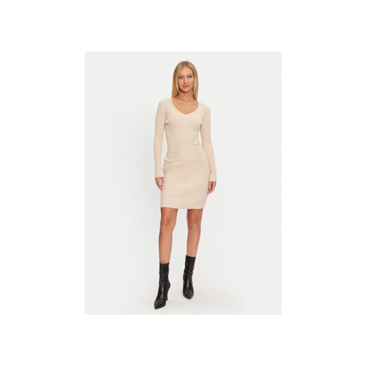 Guess Sukienka dzianinowa Isabella W4BK07 Z3HP2 Beżowy Slim Fit Guess XXL MODIVO