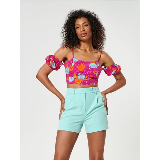 Sinsay - Crop top na ramiączkach - różowy ze sklepu Sinsay w kategorii Bluzki damskie - zdjęcie 179500590
