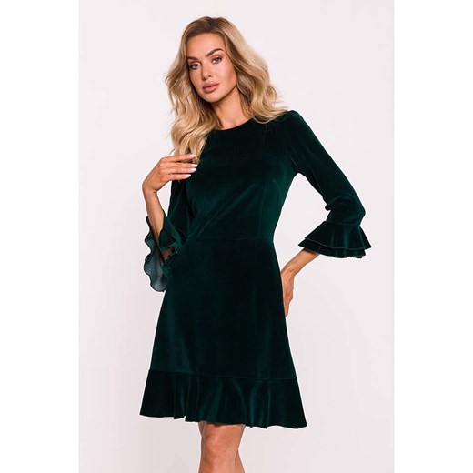 made of emotion Sukienka w kolorze ciemnozielonym L okazyjna cena Limango Polska