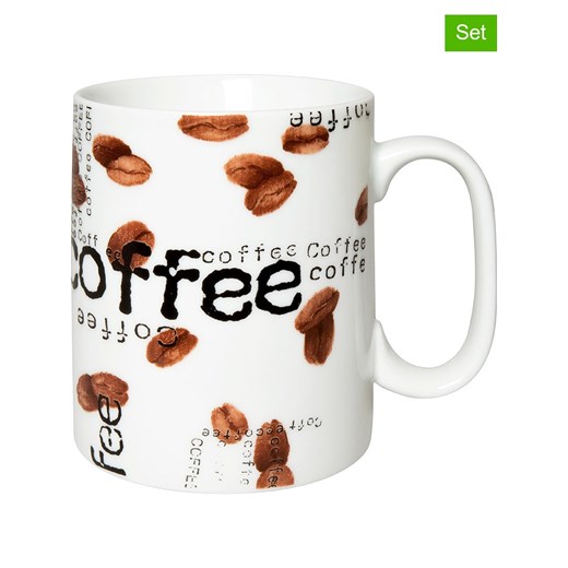 Könitz Kubki (2 szt.) &quot;Coffee Collage&quot; w kolorze brązowo-białym - 490 ml ze sklepu Limango Polska w kategorii Kubki - zdjęcie 179502151