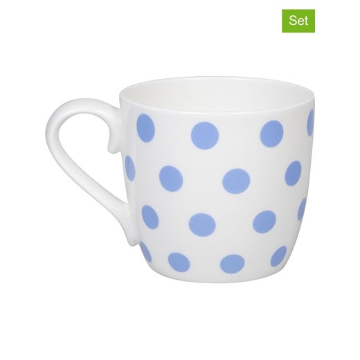 Könitz Kubki jumbo (2 szt.) &quot;Dots&quot; w kolorze biało-niebieskim - 425 ml ze sklepu Limango Polska w kategorii Kubki - zdjęcie 179502174