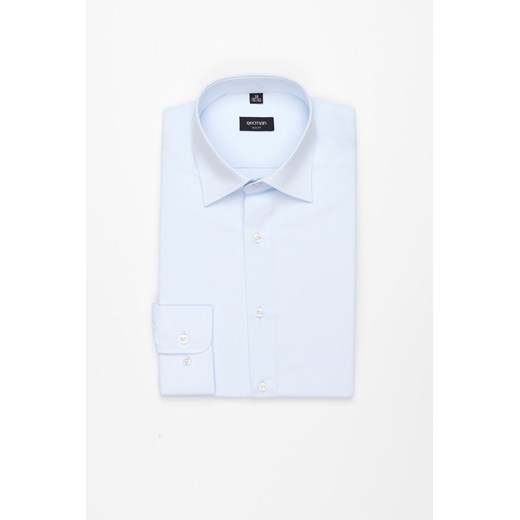 KOSZULA CORSINI 3291E DŁUGI RĘKAW SLIM FIT BŁĘKITNA Z BAWEŁNĄ ze sklepu Recman w kategorii Koszule męskie - zdjęcie 179504973