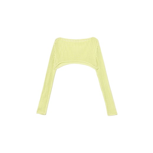 Cropp - Krótki sweter z siateczki - zielony Cropp M Cropp