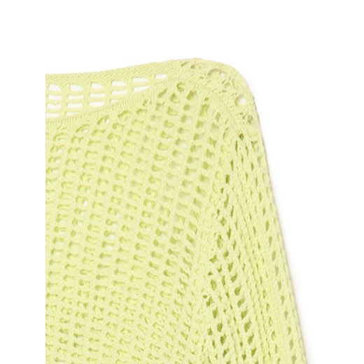 Cropp - Krótki sweter z siateczki - zielony Cropp XL Cropp