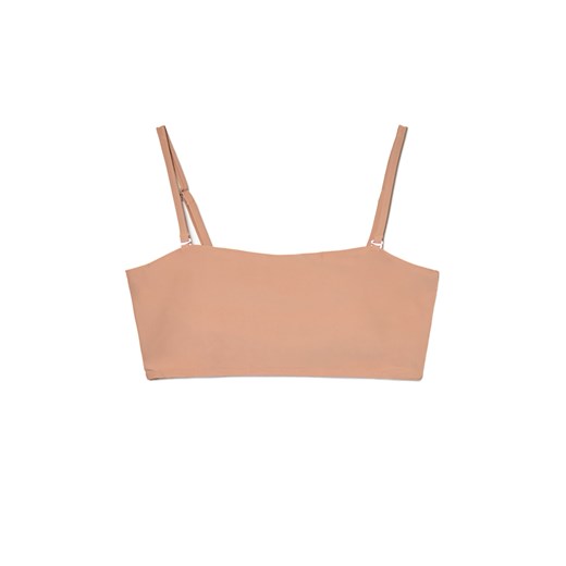 Cropp - Bandażowa góra od bikini w kawowym odcieniu - brązowy Cropp XL Cropp