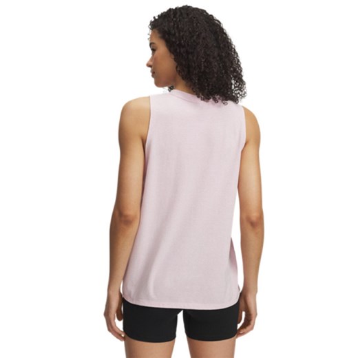 Damski top z nadrukiem Under Armour UA Rival Muscle Tank - różowy ze sklepu Sportstylestory.com w kategorii Bluzki damskie - zdjęcie 179507174
