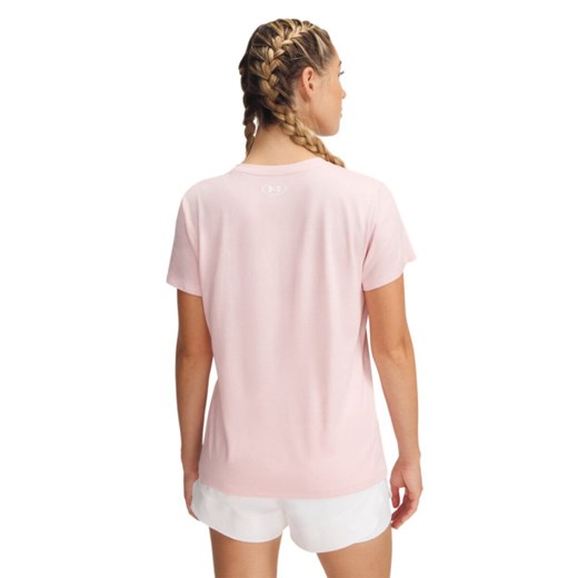 Damska koszulka treningowa Under Armour Tech SSV- Twist - różowa ze sklepu Sportstylestory.com w kategorii Bluzki damskie - zdjęcie 179507182