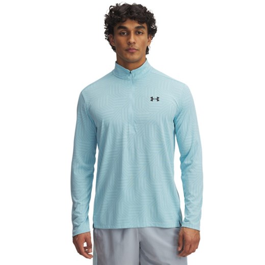 Męski longsleeve treningowy Under Armour UA Tech Vent GTessa 1/2 Zip - niebieski ze sklepu Sportstylestory.com w kategorii T-shirty męskie - zdjęcie 179507184