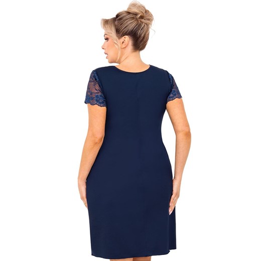 Damska koszula nocna plus size granatowa Livia, Kolor granatowy, Rozmiar 3XL, Donna ze sklepu Intymna w kategorii Koszule nocne - zdjęcie 179508632