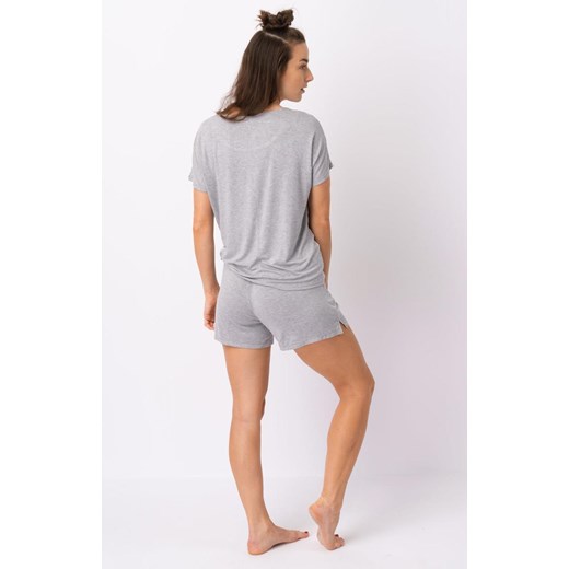 Key wiskozowa piżama damska w kwiaty LNS 544, Kolor szary-wzór, Rozmiar S, Key ze sklepu Intymna w kategorii Piżamy damskie - zdjęcie 179508712