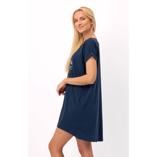Wakacyjna bawełniana koszula nocna LND 749, Kolor granatowy, Rozmiar S, Key ze sklepu Intymna w kategorii Koszule nocne - zdjęcie 179508781