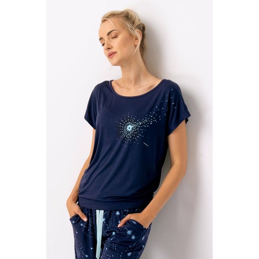 Key wiskozowa piżama damska w gwiazdy LNS 764, Kolor granatowy, Rozmiar S, Key ze sklepu Intymna w kategorii Piżamy damskie - zdjęcie 179508792