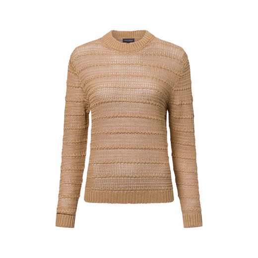 Franco Callegari Damski sweter z dzianiny lnianej Kobiety len wielbłądzi jednolity ze sklepu vangraaf w kategorii Swetry damskie - zdjęcie 179510812