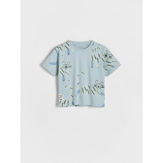 Reserved - T-shirt z nadrukiem - jasnoniebieski Reserved 104 (3-4 lata) Reserved