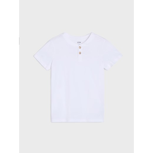 Sinsay - Koszulki z ozdobnymi guzikami 2 pack - biały Sinsay 98 Sinsay