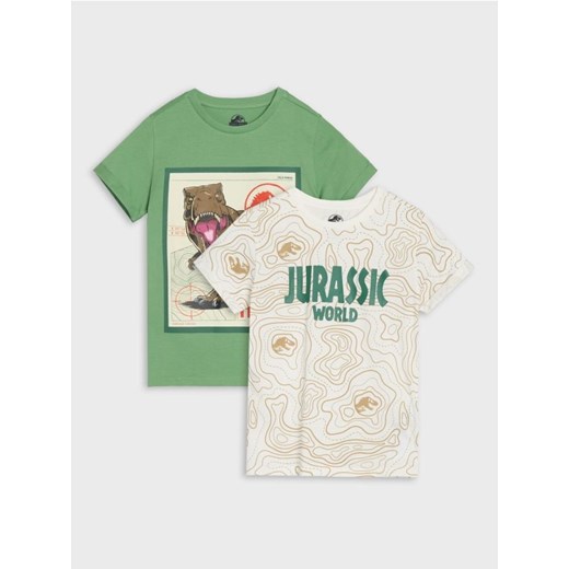 Sinsay - Koszulki 2 pack Jurassic World - green spruce ze sklepu Sinsay w kategorii T-shirty chłopięce - zdjęcie 179513842