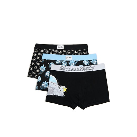 Cropp - 3 pack czarnych bokserek Rick i Morty - niebieski ze sklepu Cropp w kategorii Majtki męskie - zdjęcie 179515494