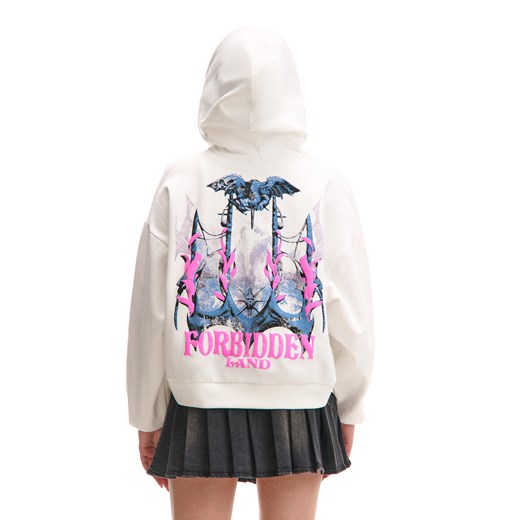 Cropp - Kremowa rozpinana bluza z motywem fantasy - kremowy ze sklepu Cropp w kategorii Bluzy damskie - zdjęcie 179515524