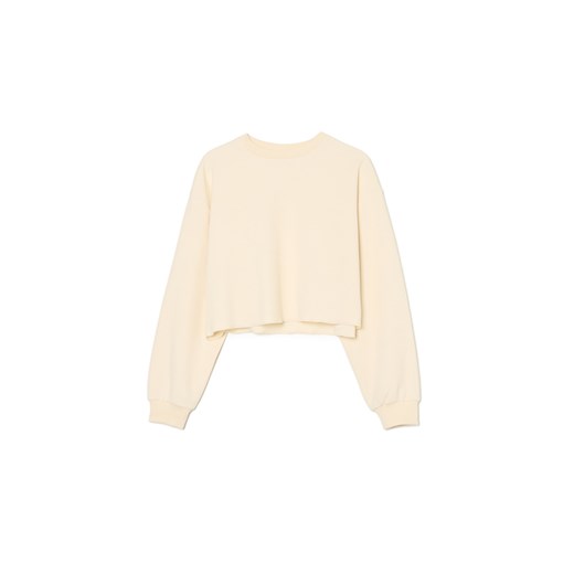 Cropp - Kremowa bluza ze strukturalnym wzorem - kremowy Cropp L Cropp