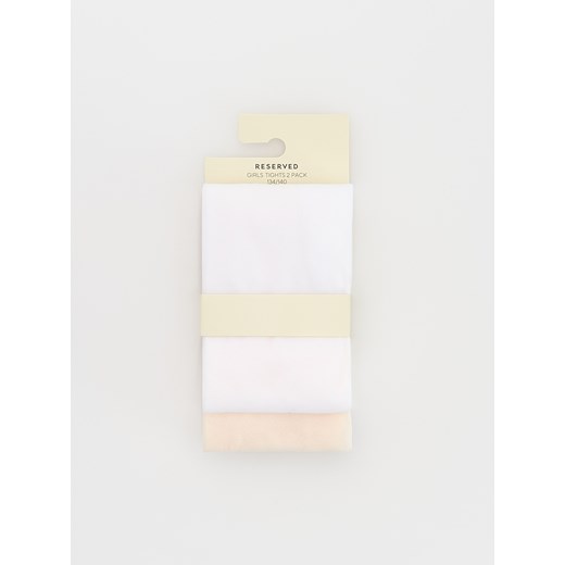 Reserved - Rajstopy z mikrofibry 2 pack - kremowy ze sklepu Reserved w kategorii Rajstopy dziecięce - zdjęcie 179515782