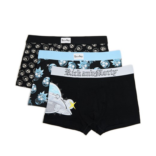 Cropp - 3 pack czarnych bokserek Rick i Morty - niebieski Cropp S Cropp
