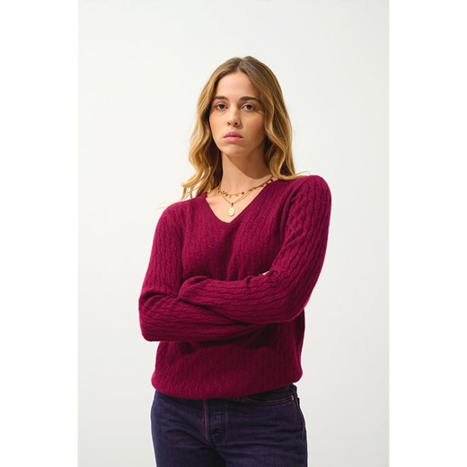 AUTHENTIC CASHMERE Kaszmirowy sweter "Grasmoor" w kolorze bordowym S Limango Polska okazja