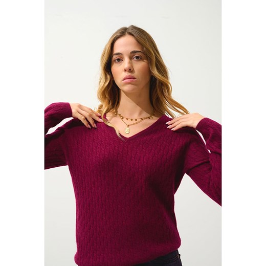 AUTHENTIC CASHMERE Kaszmirowy sweter "Grasmoor" w kolorze bordowym M wyprzedaż Limango Polska