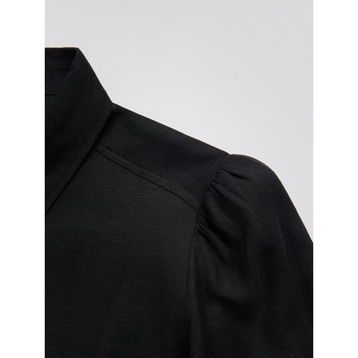Reserved - Koszula z dodatkiem lnu - czarny Reserved L Reserved