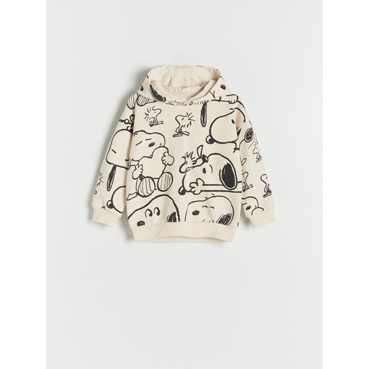 Reserved - Bluza oversize Snoopy - kremowy Reserved 98 (2-3 lata) promocja Reserved