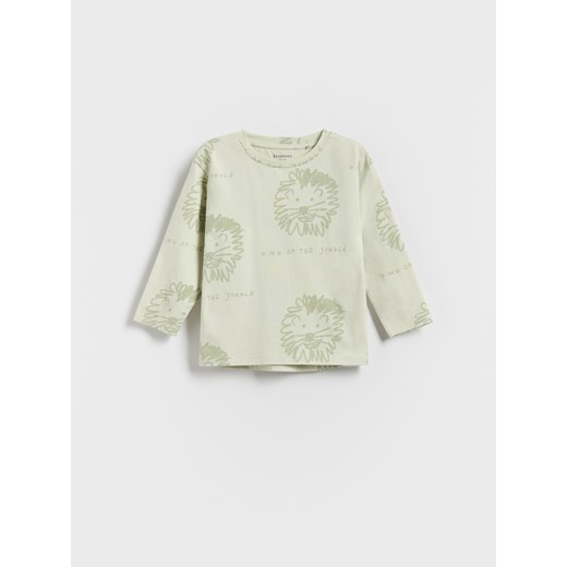 Reserved - Bawełniany longsleeve 3 pack - jasnozielony Reserved 92 (1 Reserved