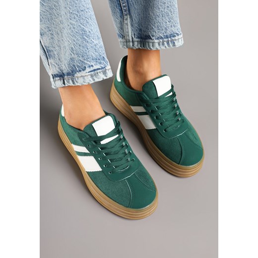 Zielone Sneakersy Kultowe Tenisówki z Ozdobnymi Paskami Vandell Renee 39 wyprzedaż renee.pl