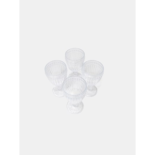 Sinsay - Kieliszki z dekoracyjnym wypukłym wzorem 4 pack - biały Sinsay One Size Sinsay