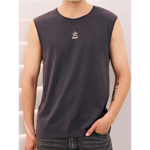 Sinsay - Tank top z nadrukiem - szary ze sklepu Sinsay w kategorii T-shirty męskie - zdjęcie 179528280