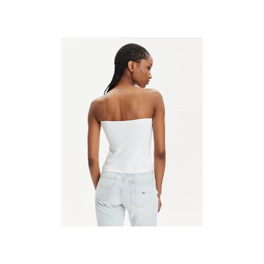 Tommy Jeans Top Essential DW0DW17989 Biały Slim Fit Tommy Jeans M MODIVO