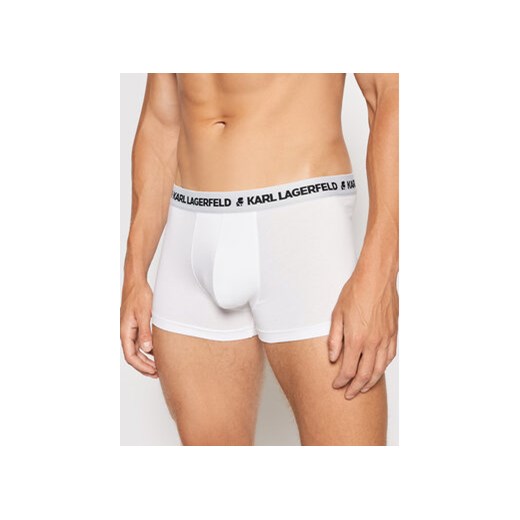 KARL LAGERFELD Komplet 3 par bokserek Logo Trunks 211M2102 Biały Karl Lagerfeld S MODIVO