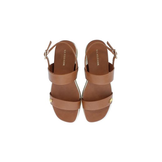 Sandały damskie U.S Polo Assn. brązowe casual płaskie 