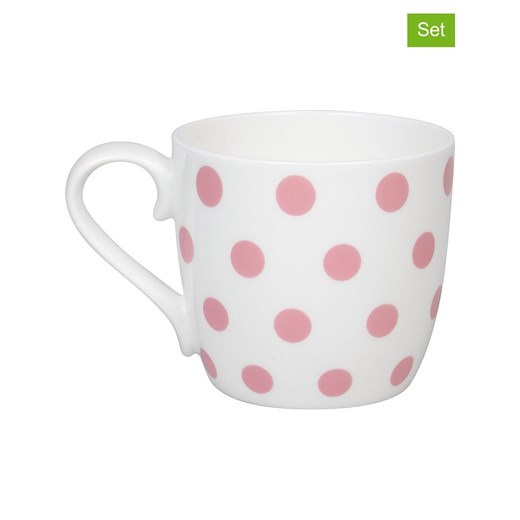 Könitz Kubki jumbo (2 szt.) &quot;Dots&quot; w kolorze biało-jasnoróżowym - 425 ml ze sklepu Limango Polska w kategorii Kubki - zdjęcie 179530941
