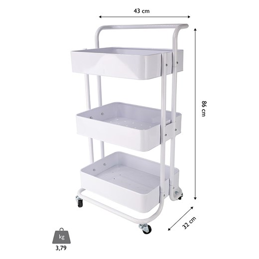 Echtwerk Wózek kuchenny w kolorze białym - 43 x 86 x 32 cm Echtwerk onesize okazja Limango Polska