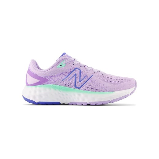 Fioletowe buty sportowe damskie New Balance do biegania płaskie sznurowane z tkaniny