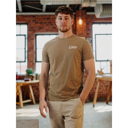 Sinsay - Koszulka z krótkimi rękawami - brązowy ze sklepu Sinsay w kategorii T-shirty męskie - zdjęcie 179532824