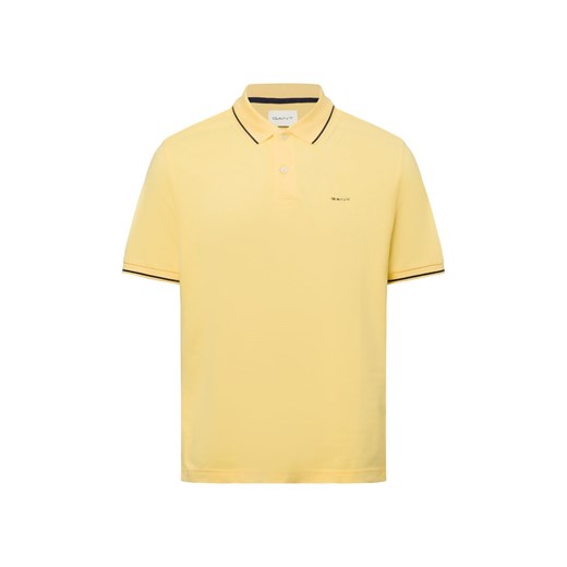 Gant Męska koszulka polo - Tipping Mężczyźni Bawełna żółty jednolity ze sklepu vangraaf w kategorii T-shirty męskie - zdjęcie 179532860
