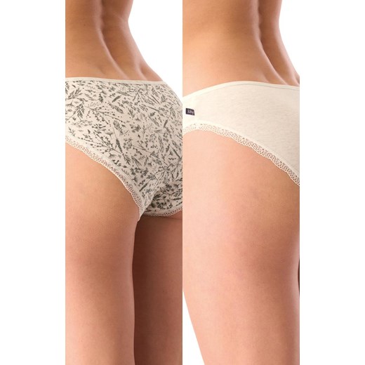 2-pack subtelne majtki bawełniane mini bikini LPR 540, Kolor szary-wzór, Rozmiar S, Key ze sklepu Primodo w kategorii Majtki damskie - zdjęcie 179537963
