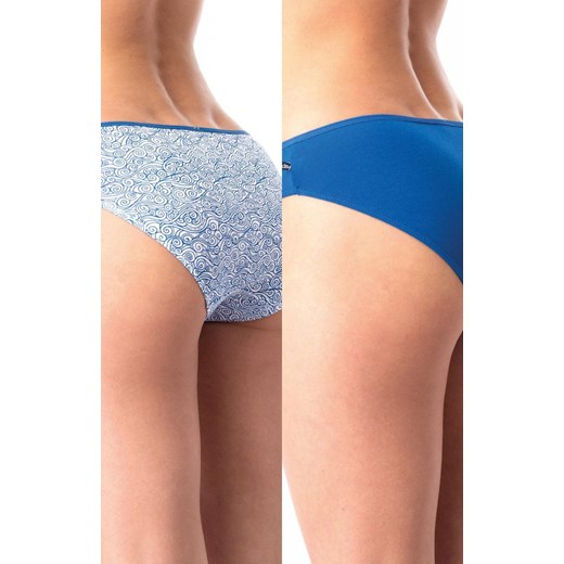 2-pack niskie majtki bawełniane w wakacyjny wzór LPR 723, Kolor niebieski-wzór, Rozmiar S, Key ze sklepu Intymna w kategorii Majtki dziecięce - zdjęcie 179538502