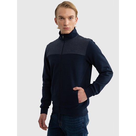 Bluza męska ze stójką granatowa Joe 403 ze sklepu Big Star w kategorii Bluzy męskie - zdjęcie 179542730