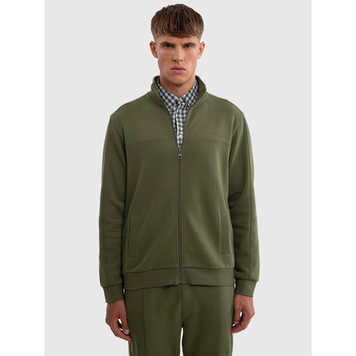 Bluza męska rozpinana ze stójką khaki Wlador 303 ze sklepu Big Star w kategorii Bluzy męskie - zdjęcie 179544330