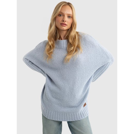 Sweter damski oversize z dodatkiem wełny błękitny Mayamiko 400 ze sklepu Big Star w kategorii Swetry damskie - zdjęcie 179544681