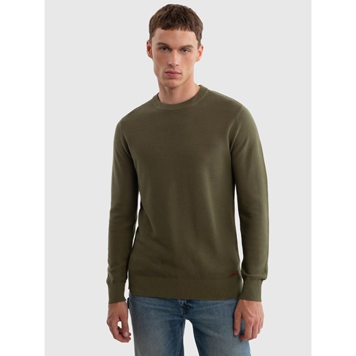 Sweter męski bawełniany khaki Raidat 303 ze sklepu Big Star w kategorii Swetry męskie - zdjęcie 179544833