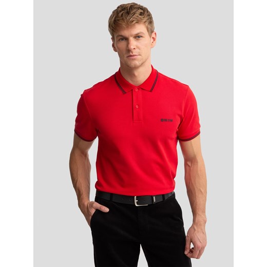 Koszulka męska polo z niewielkim logo BIG STAR czerwona Marian 603 ze sklepu Big Star w kategorii T-shirty męskie - zdjęcie 179545372