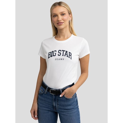 Koszulka damska bawełniana z logo BIG STAR biała Ramila 100 ze sklepu Big Star w kategorii Bluzki damskie - zdjęcie 179545892